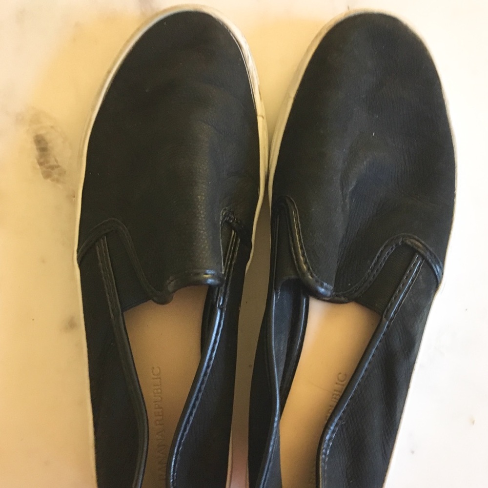 Banana Republic Black Slip on Suede Sneakers